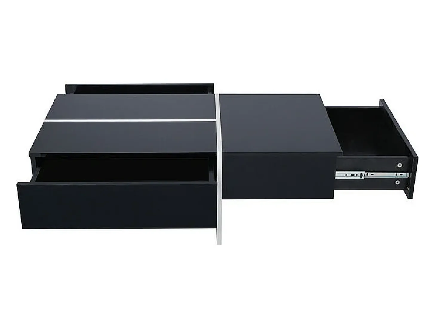 Mesa de centro - com sistema de iluminação LED controlado por aplicação - Preto