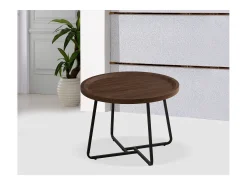 Mesa de centro - MDF e metal - castanho escuro - LIMO