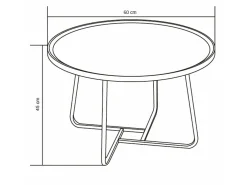 Mesa de centro - MDF e metal - castanho escuro - LIMO