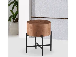 Mesa de centro - MDF e metal - Castanho - MAKINA