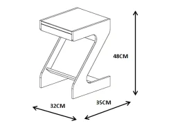 Mesa de centro - MDF e vidro - branca - LARO