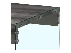 Mesa de centro - MDF e vidro - cinza - KELTON
