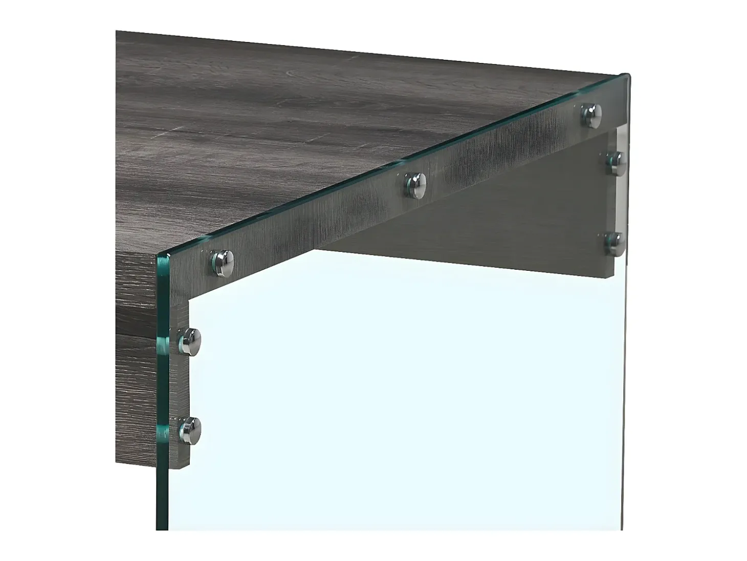 Mesa de centro - MDF e vidro - cinza - KELTON