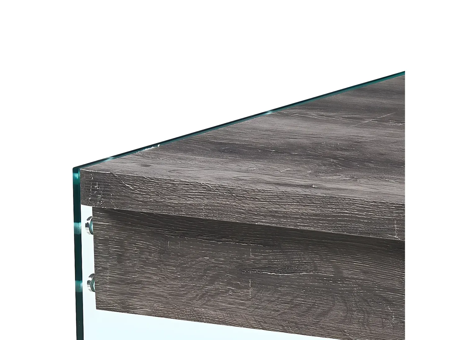 Mesa de centro - MDF e vidro - cinza - KELTON