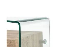 Mesa de centro | Mesa de apoio 98x45x31 cm vidro temperado transparente