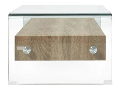 Mesa de centro | Mesa de apoio 98x45x31 cm vidro temperado transparente