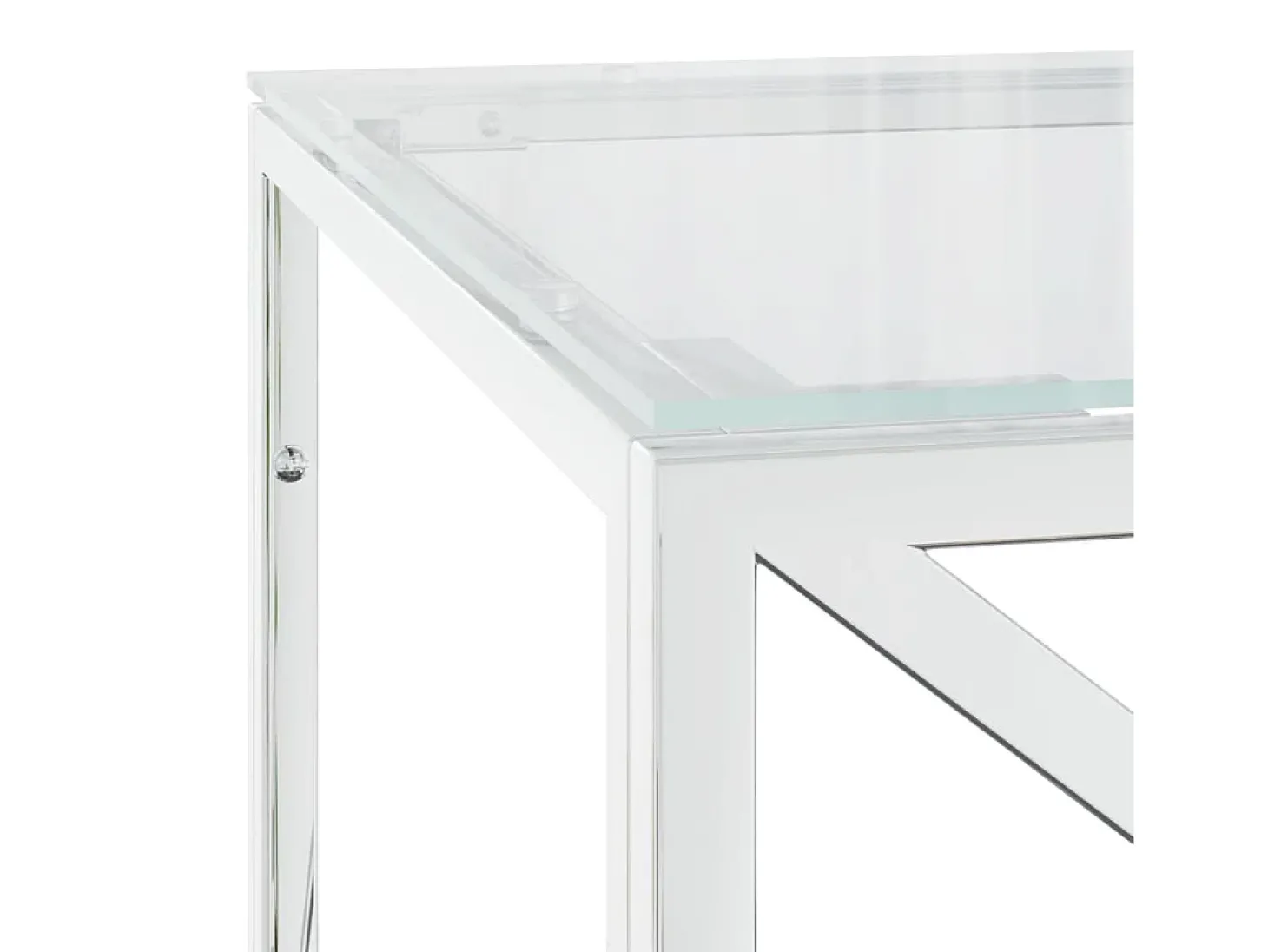 Mesa de centro | Mesa de apoio | Mesa de café 110x45x45 cm aço inoxidável e vidro
