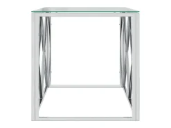 Mesa de centro | Mesa de apoio | Mesa de café 110x45x45 cm aço inoxidável e vidro