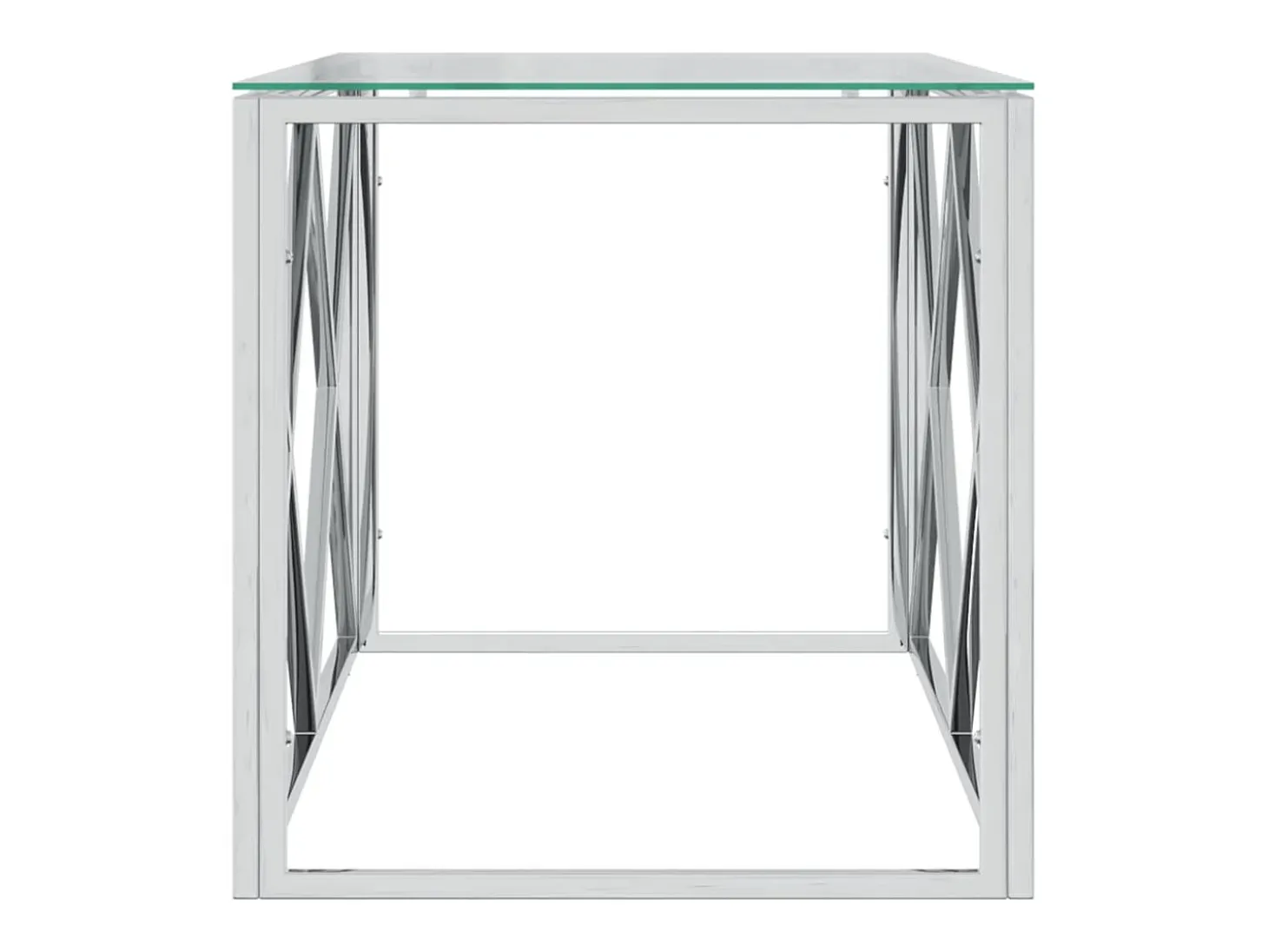 Mesa de centro | Mesa de apoio | Mesa de café 110x45x45 cm aço inoxidável e vidro