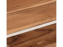 Mesa de centro | Mesa de apoio | Mesa de café aço inoxidável/madeira de acácia maciça prateado