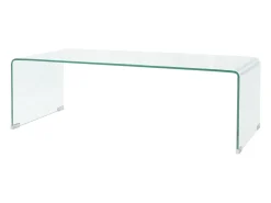 Mesa de centro | Mesa de apoio | Mesa de café em vidro temperado 98x45x30cm transparente