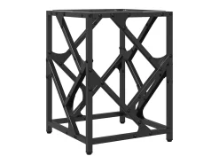 Mesa de centro | Mesa de apoio c/ topo em vidro transparente 30x30x41 cm aço