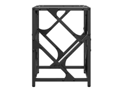 Mesa de centro | Mesa de apoio c/ topo em vidro transparente 30x30x41 cm aço