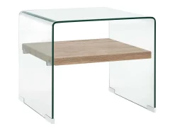 Mesa de centro | Mesa de apoio 50x50x45 cm vidro temperado transparente