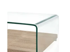 Mesa de centro | Mesa de apoio 50x50x45 cm vidro temperado transparente