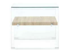 Mesa de centro | Mesa de apoio 50x50x45 cm vidro temperado transparente