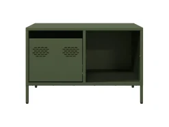 Mesa de centro | Mesa de apoio 68.5x50x43.5 cm aço laminado a frio verde-azeitona