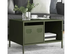 Mesa de centro | Mesa de apoio 68.5x50x43.5 cm aço laminado a frio verde-azeitona