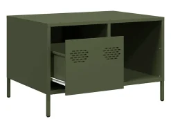 Mesa de centro | Mesa de apoio 68.5x50x43.5 cm aço laminado a frio verde-azeitona