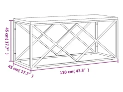 Mesa de centro | Mesa de apoio | Mesa de café aço inoxidável e madeira recuperada maciça