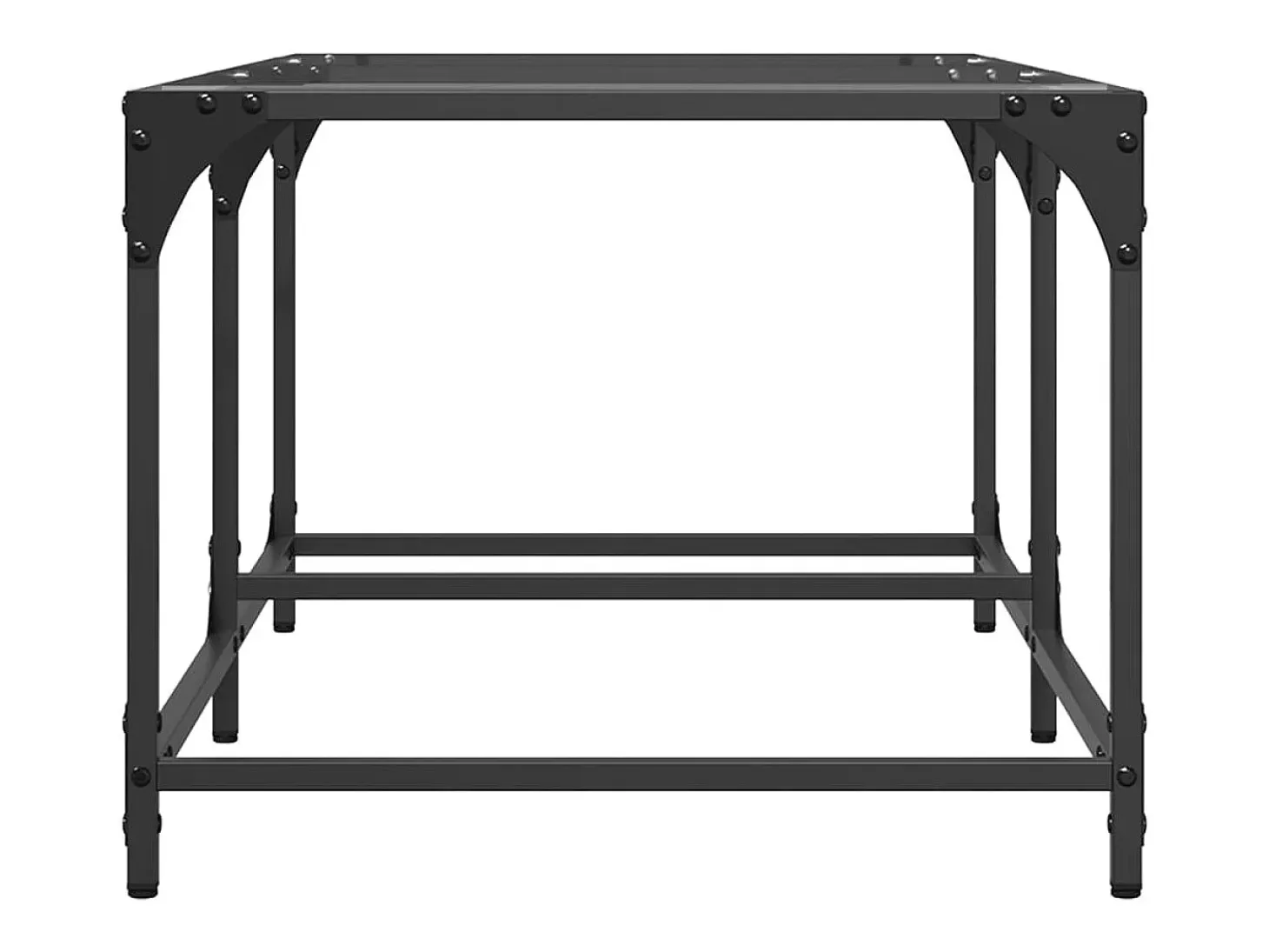 Mesa de centro | Mesa de apoio c/ topo em vidro transparente 98.5x50x40 cm aço