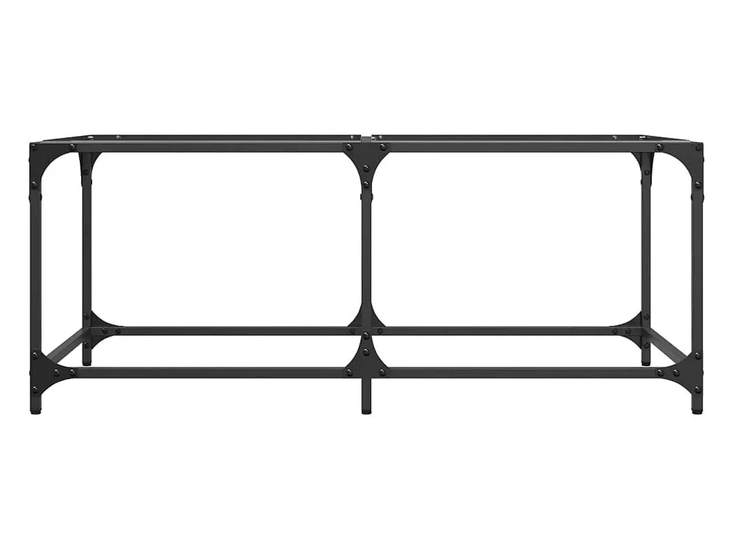 Mesa de centro | Mesa de apoio c/ topo em vidro transparente 98.5x50x40 cm aço