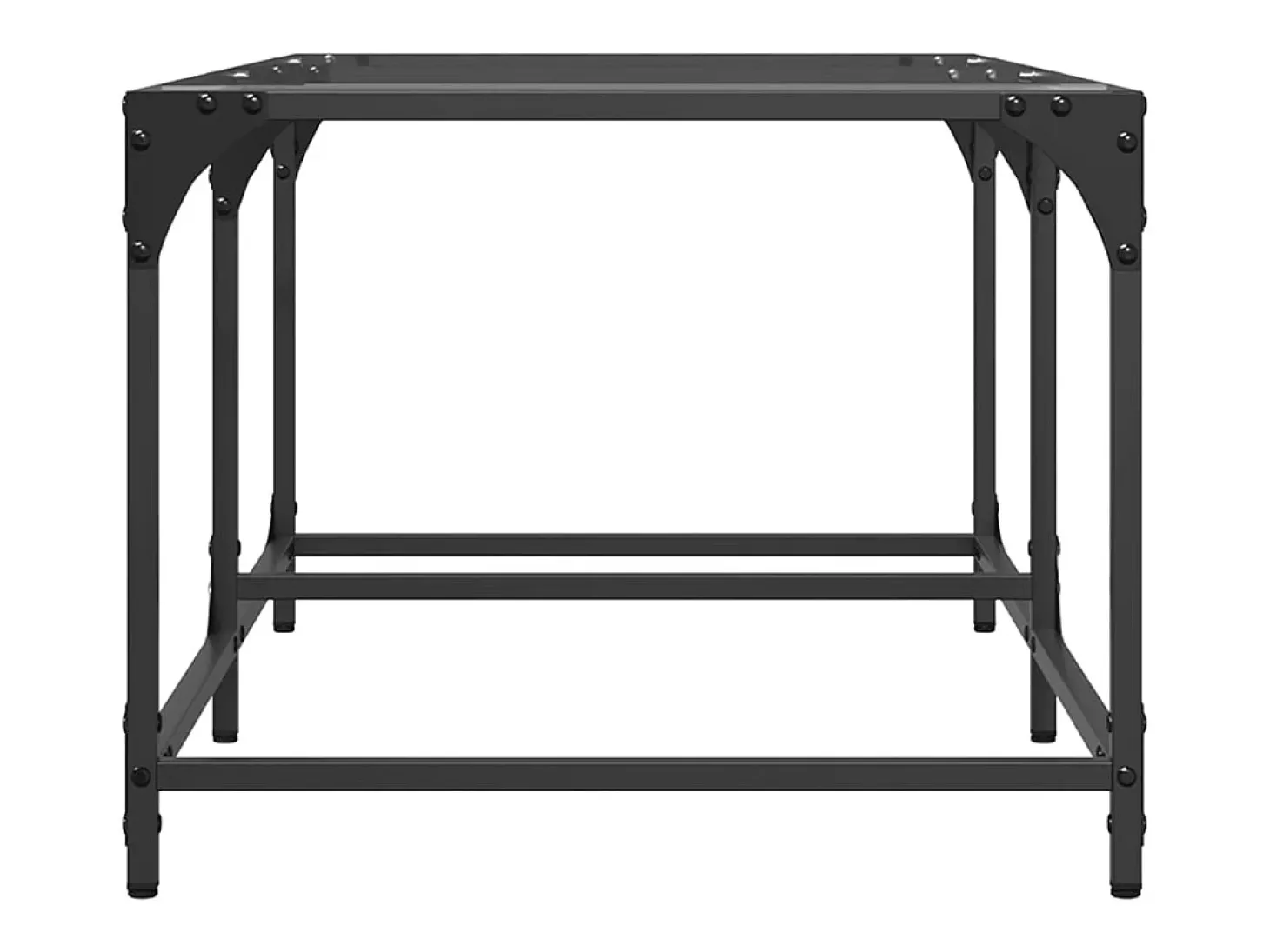 Mesa de centro | Mesa de apoio c/ topo em vidro transparente 98.5x50x40 cm aço