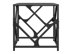 Mesa de centro | Mesa de apoio c/ topo em vidro transparente 40x40x41 cm aço