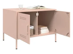 Mesa de centro | Mesa de apoio 68x50x50.5 cm aço rosa