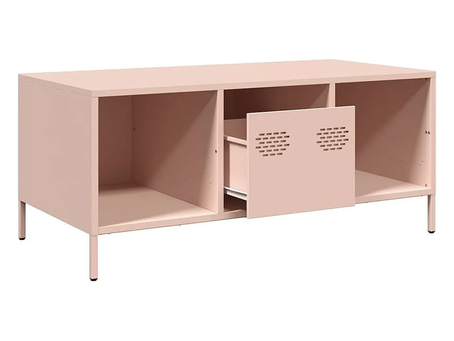 Mesa de centro | Mesa de apoio 101.5x50x43.5 cm aço laminado a frio rosa