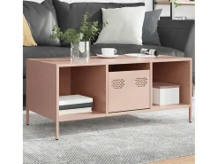 Mesa de centro | Mesa de apoio 101.5x50x43.5 cm aço laminado a frio rosa
