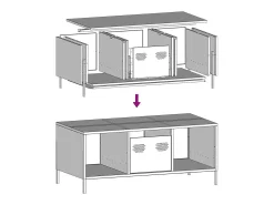 Mesa de centro | Mesa de apoio 101.5x50x43.5 cm aço laminado a frio rosa