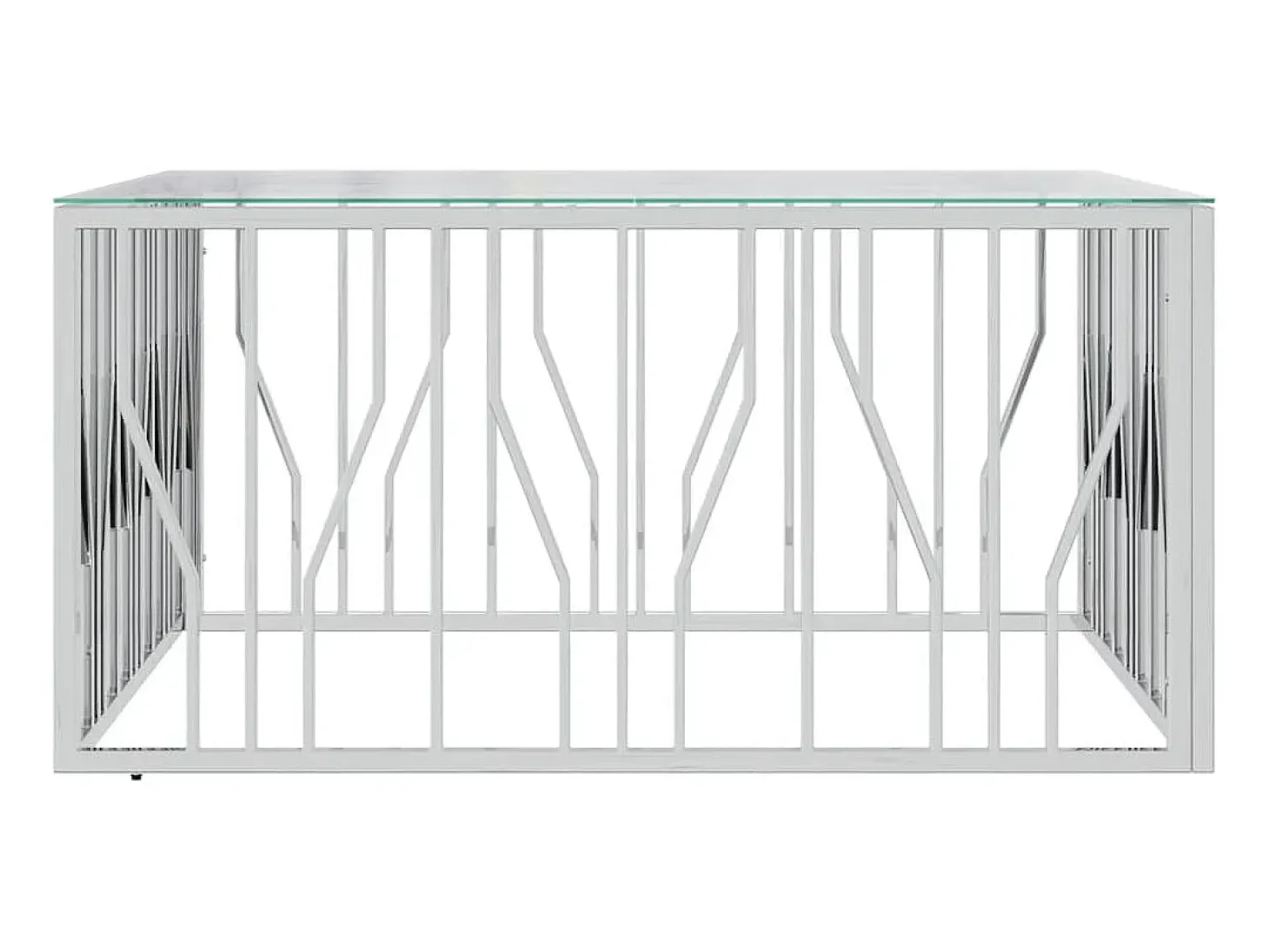 Mesa de centro | Mesa de apoio | Mesa de café 100x100x50 cm aço inoxidável e vidro