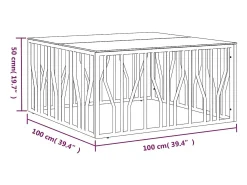 Mesa de centro | Mesa de apoio | Mesa de café 100x100x50 cm aço inoxidável e vidro