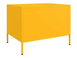 Mesa de centro | Mesa de apoio 68x50x50.5 cm aço amarelo mostarda