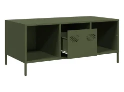 Mesa de centro | Mesa de apoio 101.5x50x43.5 cm aço laminado a frio verde-azeitona