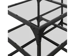 Mesa de centro | Mesa de apoio c/ topo em vidro transparente 78.5x40x45 cm aço