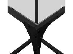 Mesa de centro | Mesa de apoio c/ topo em vidro transparente 30x30x40 cm aço
