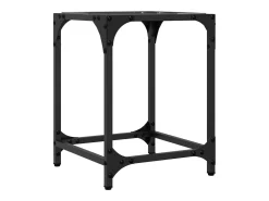 Mesa de centro | Mesa de apoio c/ topo em vidro transparente 30x30x40 cm aço