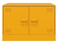 Mesa de centro | Mesa de apoio 67x50x44 cm aço amarelo mostarda