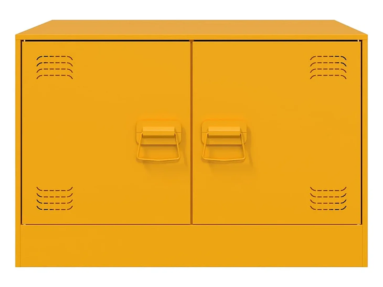Mesa de centro | Mesa de apoio 67x50x44 cm aço amarelo mostarda