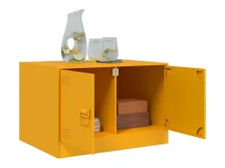 Mesa de centro | Mesa de apoio 67x50x44 cm aço amarelo mostarda