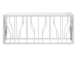Mesa de centro | Mesa de apoio | Mesa de café 110x45x45 cm aço inoxidável e vidro