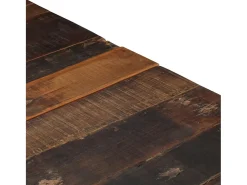 Mesa de centro | Mesa de apoio | Mesa de café aço inoxidável/madeira ferroviária maciça prateado