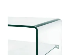 Mesa de centro | Mesa de apoio 50x45x33 cm vidro temperado transparente