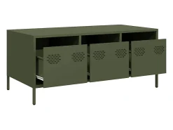 Mesa de centro | Mesa de apoio 101.5x50x43.5 cm aço laminado a frio verde-azeitona