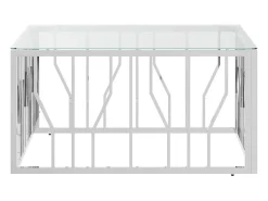 Mesa de centro | Mesa de apoio | Mesa de café 80x80x40 cm aço inoxidável e vidro