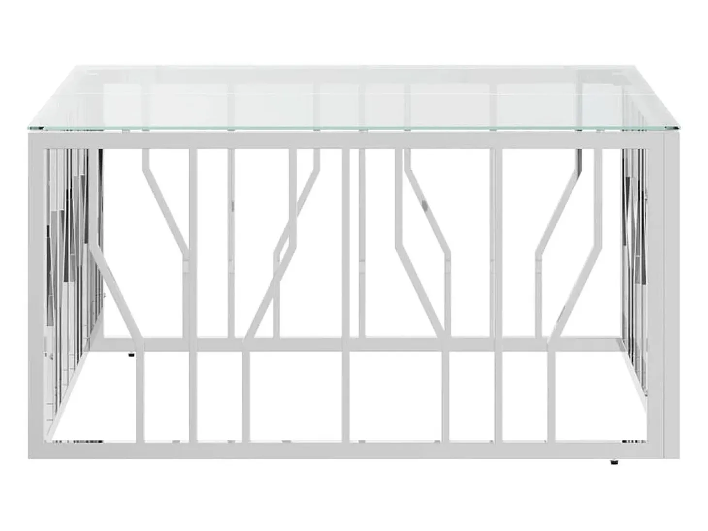 Mesa de centro | Mesa de apoio | Mesa de café 80x80x40 cm aço inoxidável e vidro