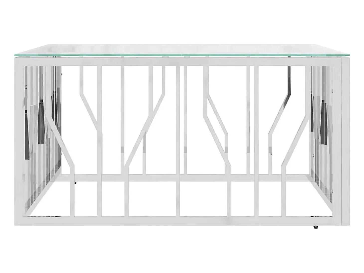 Mesa de centro | Mesa de apoio | Mesa de café 80x80x40 cm aço inoxidável e vidro
