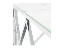 Mesa de centro | Mesa de apoio | Mesa de café 80x80x40 cm aço inoxidável e vidro prateado